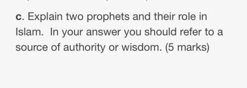 Can someone me answer this question on islamic prophets