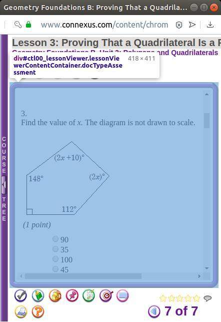 Find the value of x the diagram is not drawn to scale.