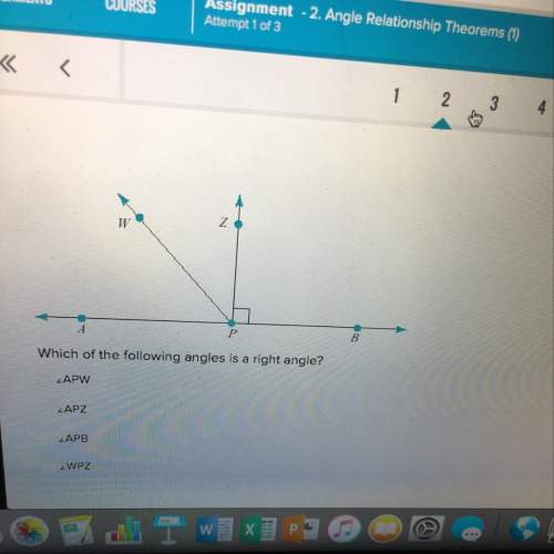 Which of the following angles is a right angle?  apw  apz apb wpz