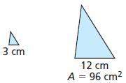 Plz due by 9: 00 pm 15 pts. brainliest has to do with ratios.. the polygons are similar. the area of