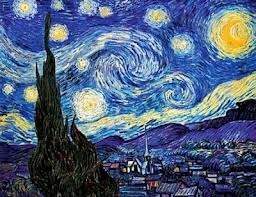 How does the artist vincent van gogh use line, shape, space, value, color and texture in the paintin