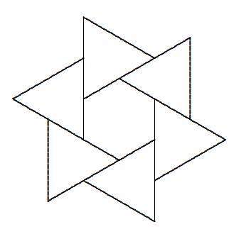 The side of each of the equilateral triangles in the figure is twice the side of the central regular
