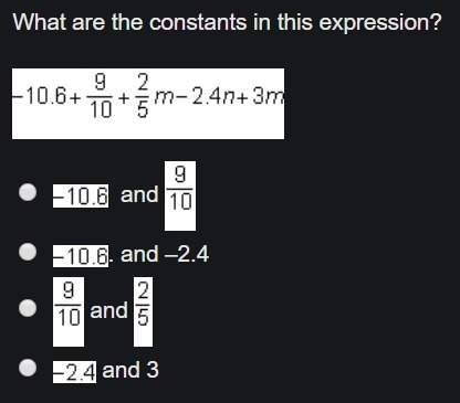 What are the constants in this expression?