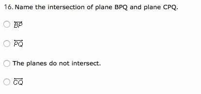 name the intersection of plane bdq and cpq