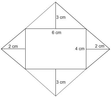 An envelope is pulled apart to create this figure. what is the total surface area of one side of the