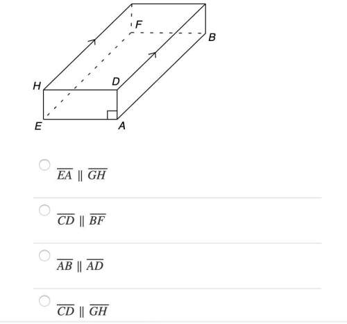 Identify a pair of parallel segments in the diagram. need asap!