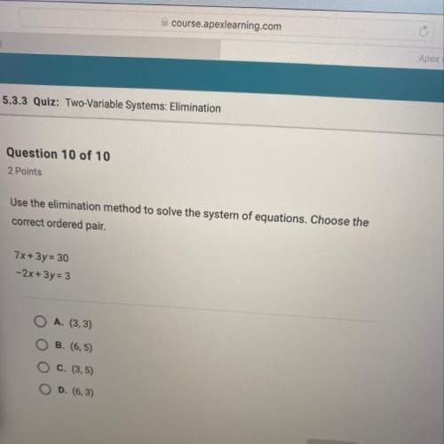 Use the elimination method to solve the system equations. choose the correct pair.