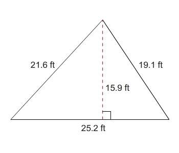 What is the area of this triangle, in square yards?
