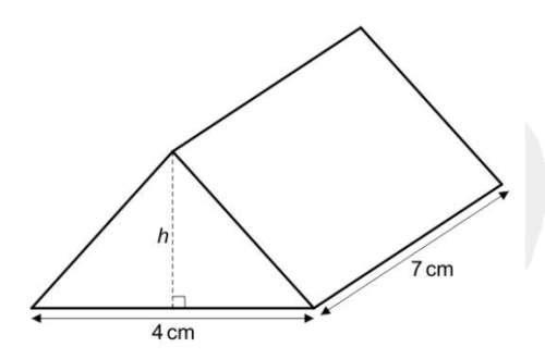 The prism shown is 35 [tex]cm^{3}[/tex]. work out h, the height of the triangular cross