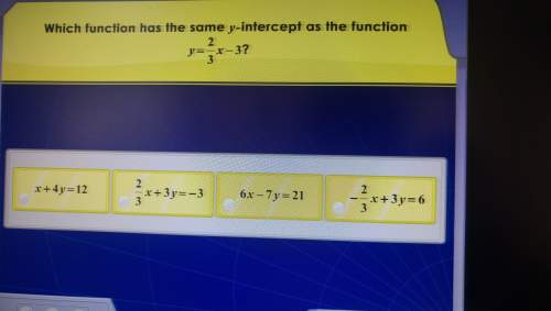 Which function has the same y-intercept as the function y=2 /3x-3?