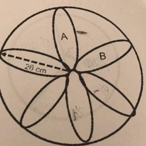 Sos with this question a 6 petal flower separates this circle into 6 equal sections. see diagram b