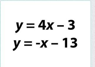 What is the solution to the given system of equations?  a. (-11, -2) b