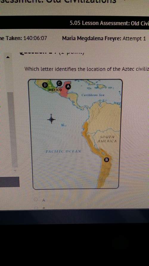 which letter identifies the location of the aztec civilization on the map?
