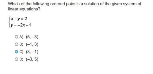Which of the following ordered pairs is a solution of the given system of linear equations? ( give