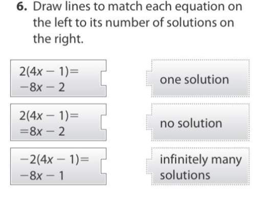 Draw lines to match each question on the left to its number of solutions on the right. (image below)
