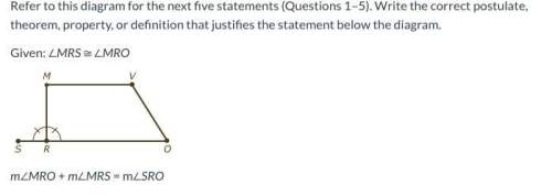 need now  refer to this diagram for the next five statements (questions 1–5). write the