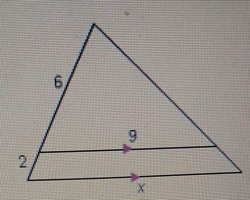 The triangles are similar by the aa similarly postulate. find the value of x.