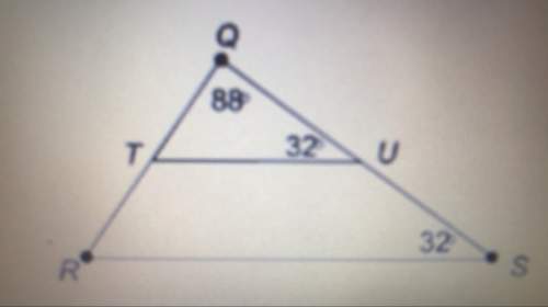 △rqs is similar to △tqu by the aa similarity postulate. what is the measure of angle r ?