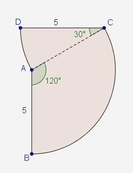 The curved parts of the figure are arcs centered at points a and c. what is the approximate length o