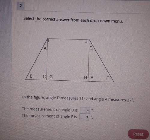 In the figure, angle d measures 31⁰ and angle a measures 27⁰1.the measurement of angle b