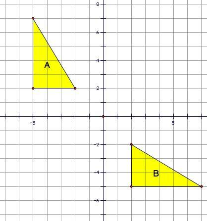Describe the transformations that will map triangle a to triangle b and illustrate the similarity be