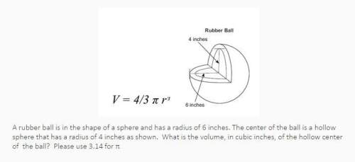 Arubber ball is in the shape of a sphere and has a radius of 6 inches. the center of the ball is a h