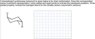 Atrisubstituted cyclohexane compound is given below in its chair conformation. draw the correspondin