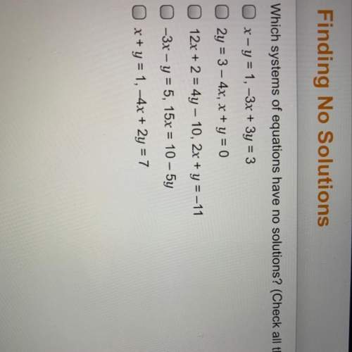 Which system of equations has no solutions? check all that apply.