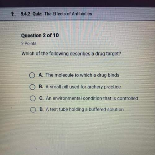 Which of the following describes a drug target?