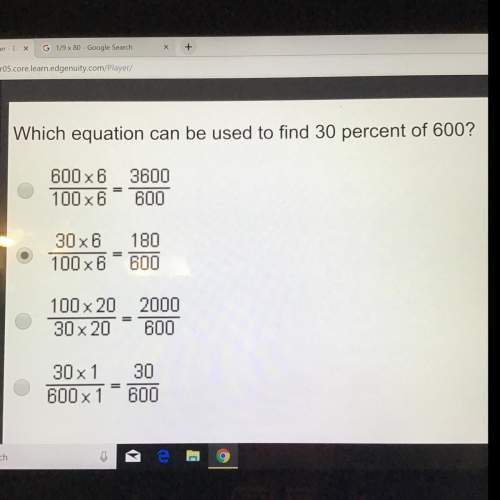 Which equation can be used to find 30 percent of 600