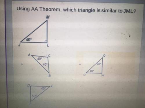 Using aa theorem, which triangle is similar to jml?