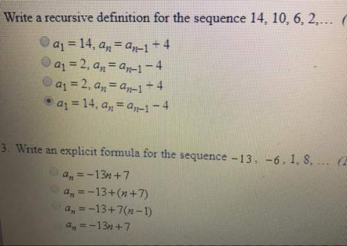 1. write a recursive definition 2. write an explicit formula