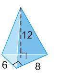 33) find the volume of the triangular pyramid to the nearest whole number. a) 72 units3