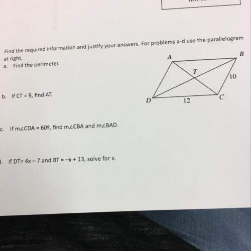 3. find the required information and justify your answers. for problems a-d use the parallelogram