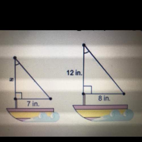 What’s the height, x, of the smaller sailboats sail ?  a. 21 in  b. 8 in  c