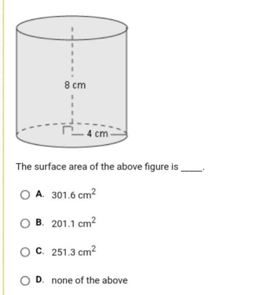 The surface area of the above figure is?