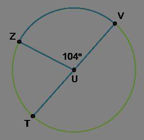 In circle u below, vt = 90 inches. what is the length of arc zv?