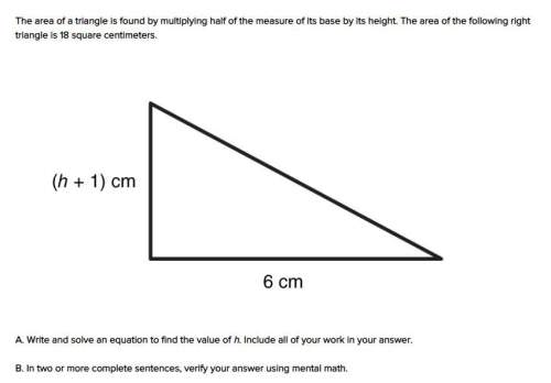 The area of a triangle is found by multiplying half of the measure of its base by its height. the ar