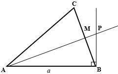 In equilateral ∆abc length of the side is a. perpendicular to side ab at point b intersects extensio