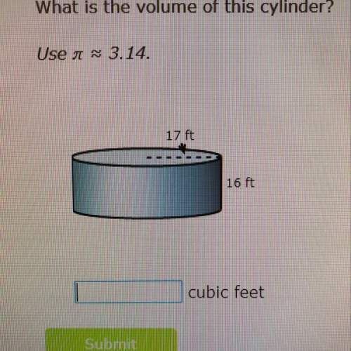 What is the volume of this cylinder? i really need ,