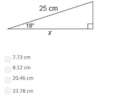 Find x to the nearest hundredth. 7.73 cm 8.12 cm