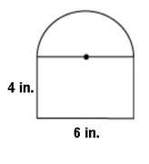 Asemi-circle sits on top of a rectangle to form the figure below. find its area and perimeter. use 3