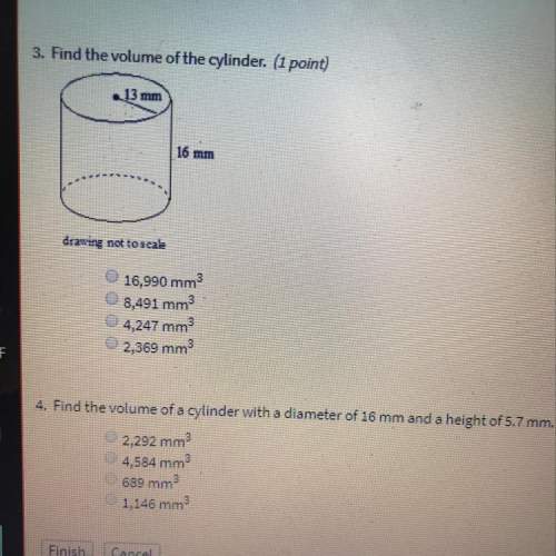 3. find the volume of the cylinder  4. find the volume of a cylinder with a diamet