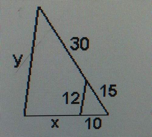 In the figure below, the segment is parallel to one side of the triangle.the ratio of 12 to y