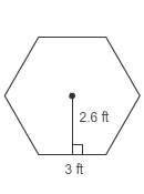 What is the area of this regular polygon?  a. 16.8 ft2 b. 23.4 ft2