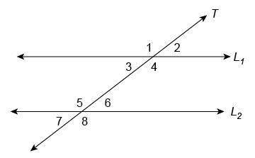 In the figure, line l1 is parallel to line l2. if the measure of ∠4 = 144°, what is the measure of ∠