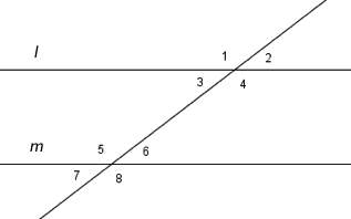 Given: angles 2 and 5 are supplementary. prove: lines l and m are parallel.