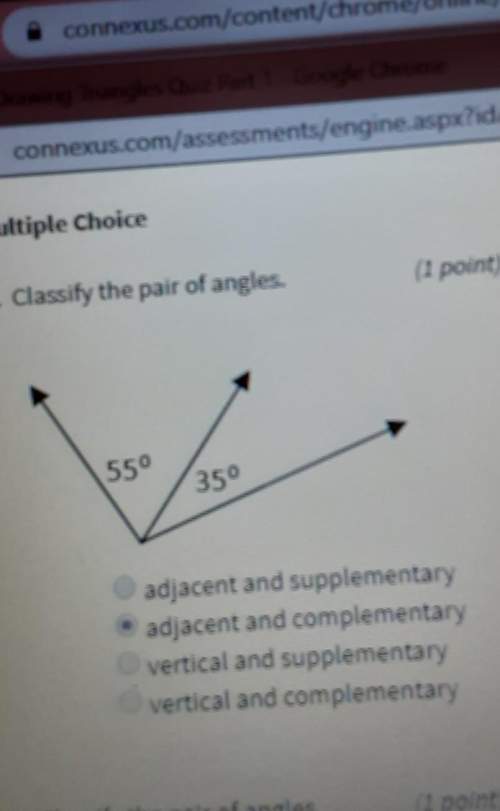 Classify the pair of angles a. adjacent and supplementaryb. adjacent and complemen