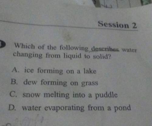 Which of the following describe water changing from liquid to solid me
