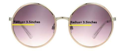 Apair of sunglasses has 2 lenses. each lenses has a radius of 3.5 inches. how much space